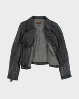Vintage Y2K Danier Cropped Biker Leather Jacket - S