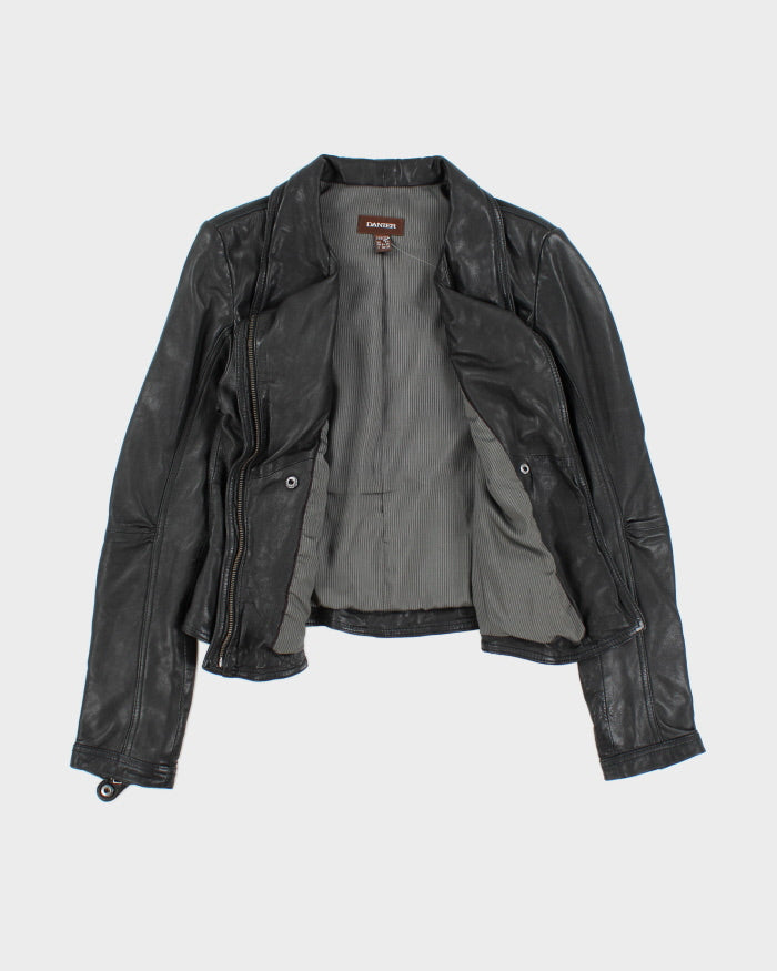 Vintage Y2K Danier Cropped Biker Leather Jacket - S