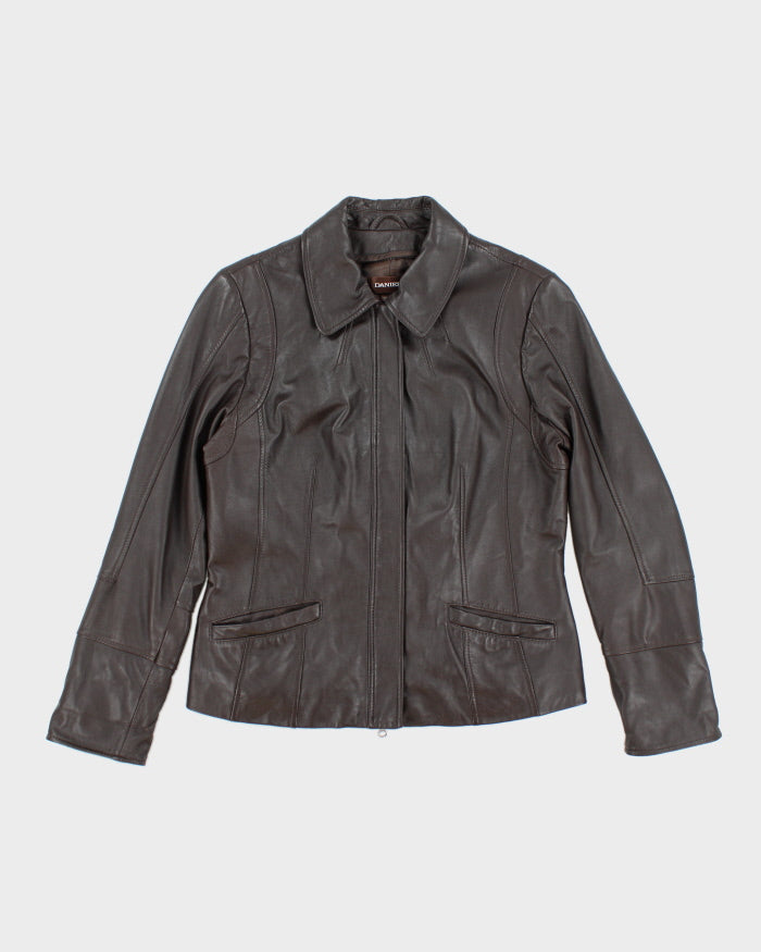 Vintage Y2K Danier Collared Leather Jacket - S