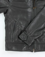 Vintage Roots Black Leather Zip Up Jacket - M