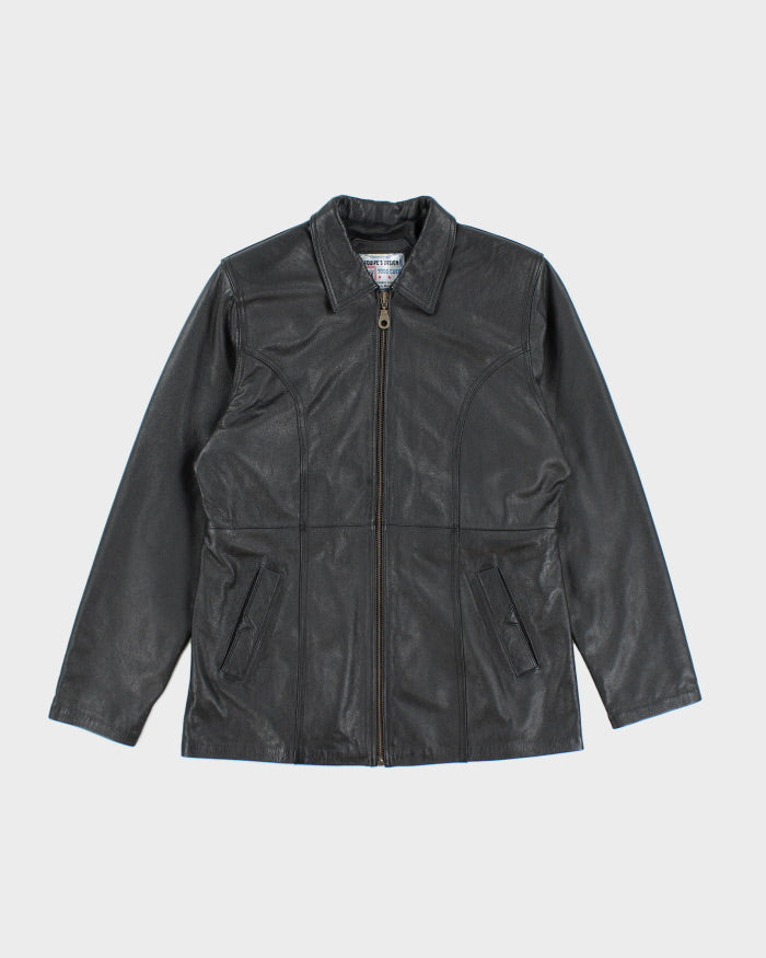 Vintage Women's Leather Panelled Leather Jacket - L