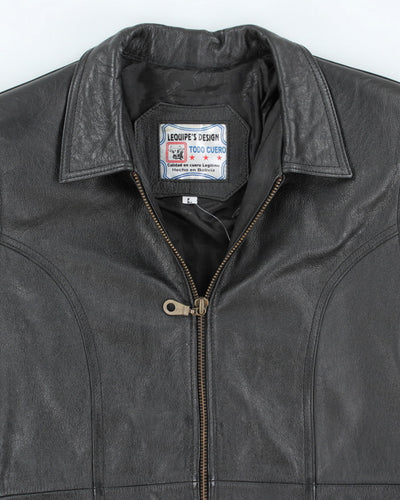 Vintage Women's Leather Panelled Leather Jacket - L