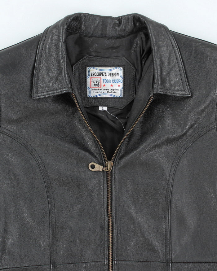 Vintage Women's Leather Panelled Leather Jacket - L