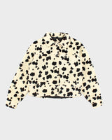 Vintage Y2K Dollhouse Cow Print Lined Collared Jacket - M