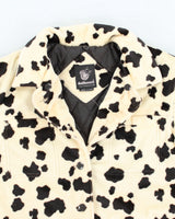 Vintage Y2K Dollhouse Cow Print Lined Collared Jacket - M