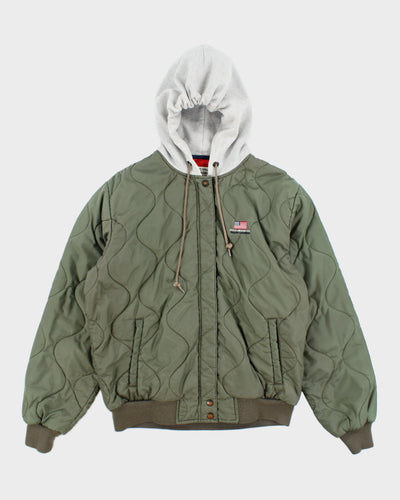 Vintage Polo Jeans Hooded Bomber Jacket - L
