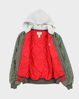 Vintage Polo Jeans Hooded Bomber Jacket - L