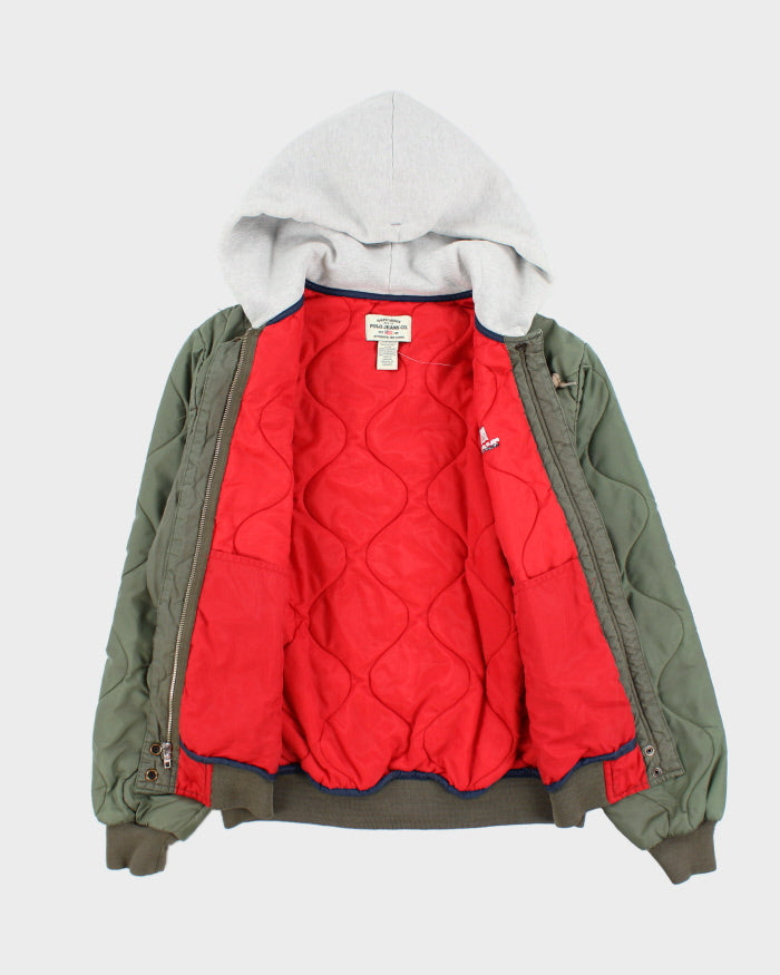 Vintage Polo Jeans Hooded Bomber Jacket - L