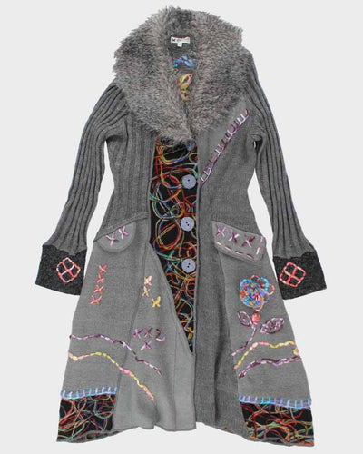 Vintage Women's Y2K Papillon Long Cardigan Jacket - XL