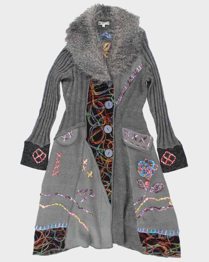 Vintage Women's Y2K Papillon Long Cardigan Jacket - XL