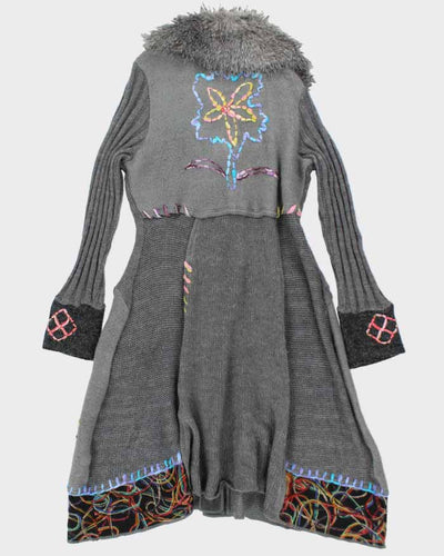 Vintage Women's Y2K Papillon Long Cardigan Jacket - XL