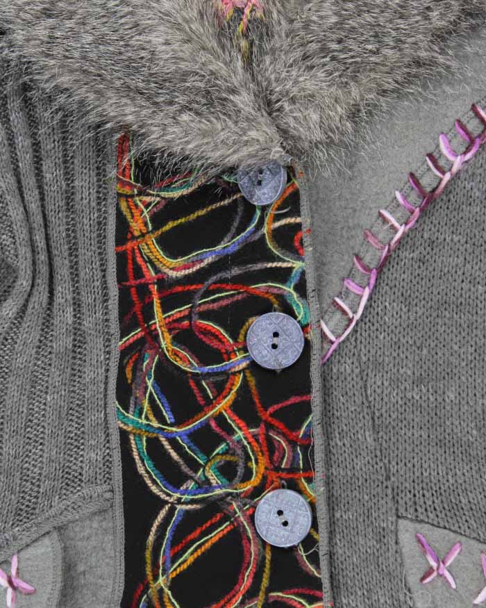 Vintage Women's Y2K Papillon Long Cardigan Jacket - XL