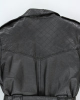Vintage 80's Women's Galluci Heavyweight Double Breasted Leather Jacket - L