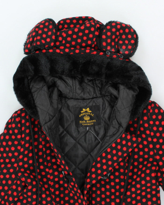 Hell Bunny Polka Dot Hooded Coat - S