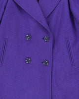 Vintage 80s Wool Blend Purple Coat - M