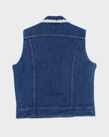Vintage 90's Lee Teddy Lined Denim Gilet - S