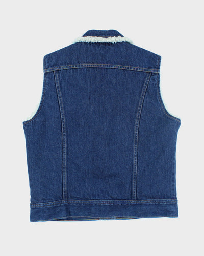 Vintage 90's Lee Teddy Lined Denim Gilet - S
