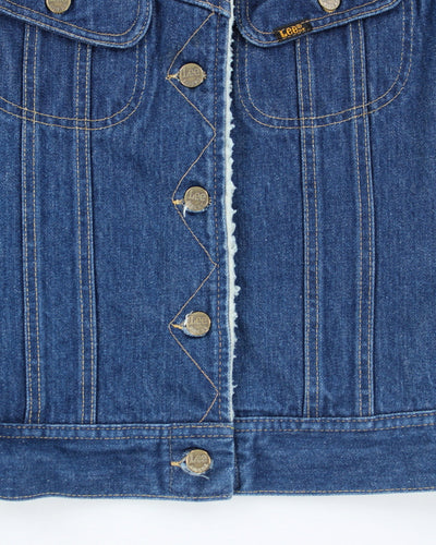 Vintage 90's Lee Teddy Lined Denim Gilet - S