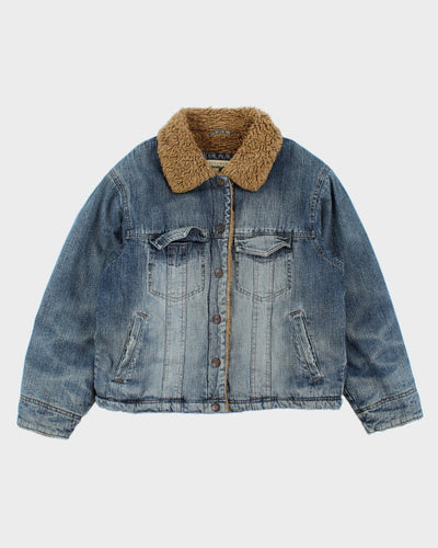 Vintage 90's Wrangler Teddy Lined Denim Jacket - S
