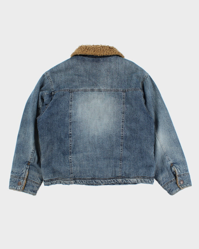 Vintage 90's Wrangler Teddy Lined Denim Jacket - S
