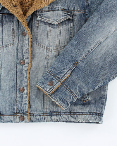 Vintage 90's Wrangler Teddy Lined Denim Jacket - S