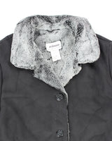 Vintage Women's Heavyweight Fur Collared Jacket - L