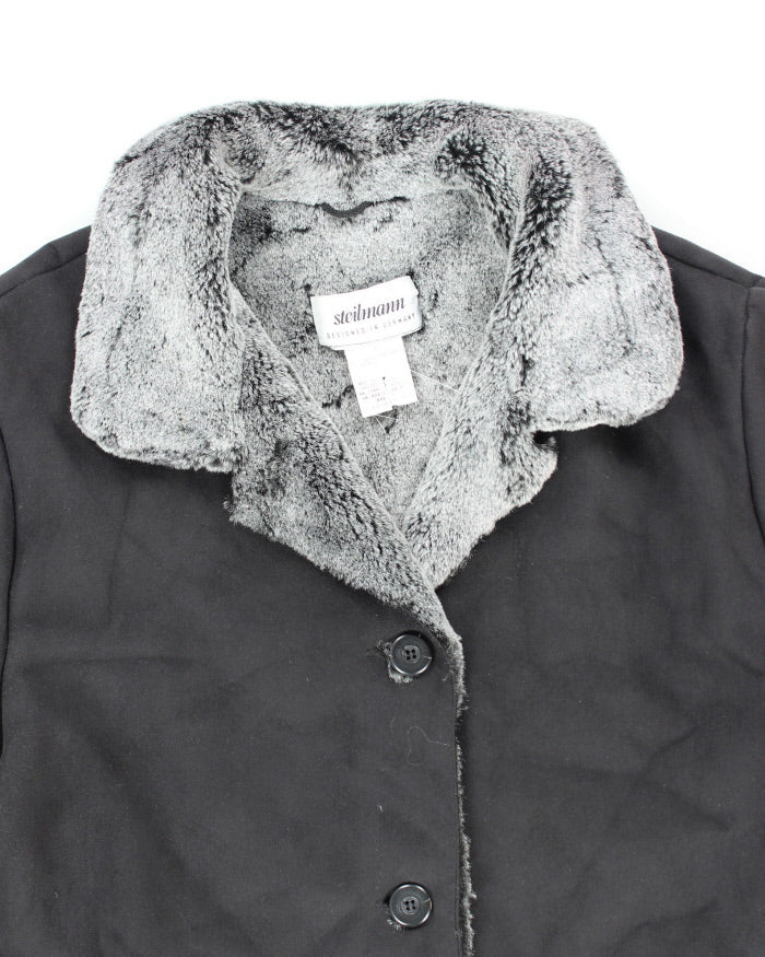 Vintage Women's Heavyweight Fur Collared Jacket - L