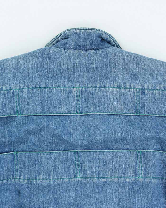 Vintage Women's Oversized Denim Bomber Jacket - L