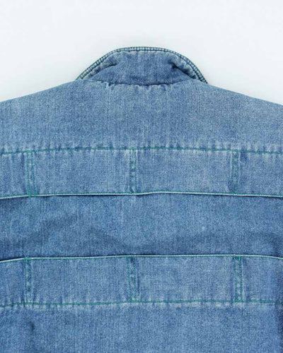 Vintage Women's Oversized Denim Bomber Jacket - L