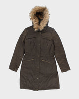 Vintage Women's Y2K Guess Hooded Parka Coat - S