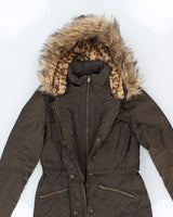Vintage Women's Y2K Guess Hooded Parka Coat - S