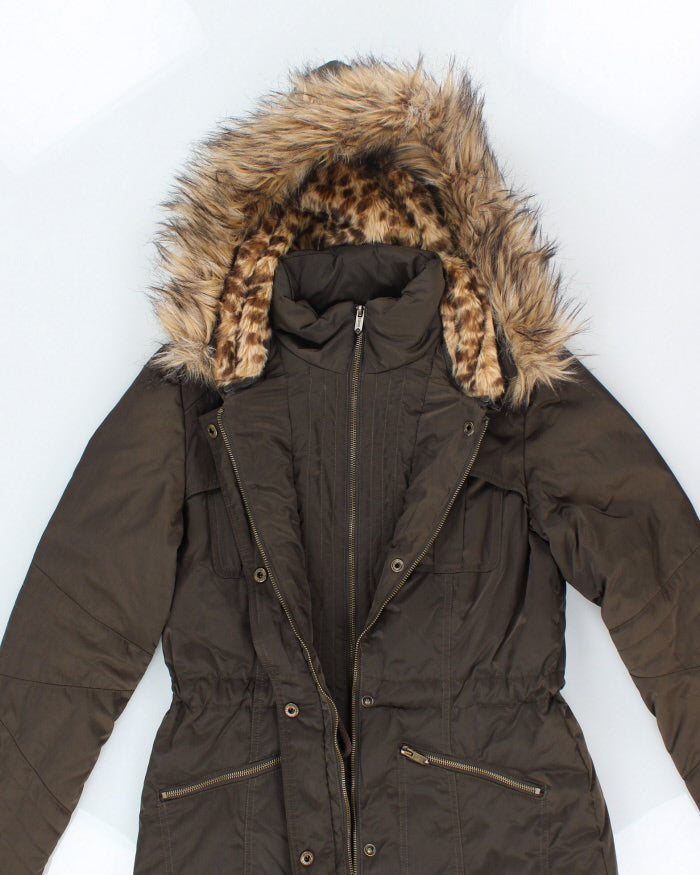 Vintage Women's Y2K Guess Hooded Parka Coat - S