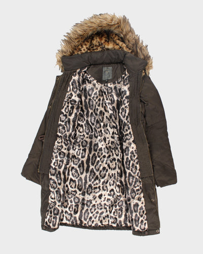 Vintage Women's Y2K Guess Hooded Parka Coat - S