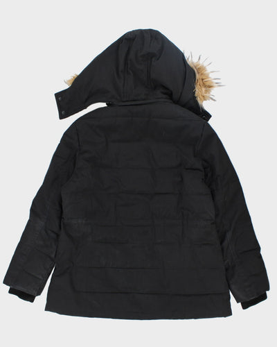 Vintage Women's Y2K Guess Hooded Multi Pocket Parka Coat - L