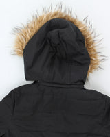 Vintage Women's Y2K Guess Hooded Multi Pocket Parka Coat - L