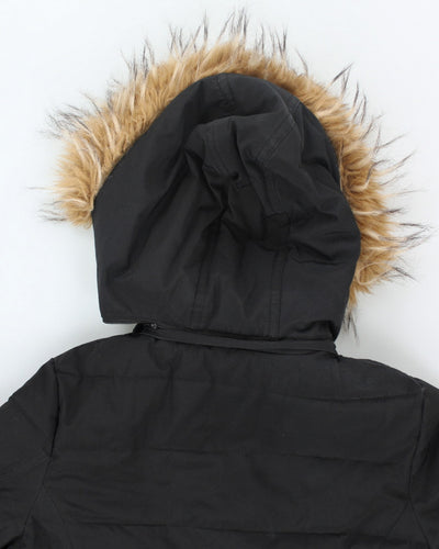 Vintage Women's Y2K Guess Hooded Multi Pocket Parka Coat - L
