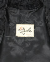 Vintage 60s Black Faux Fur Coat - M