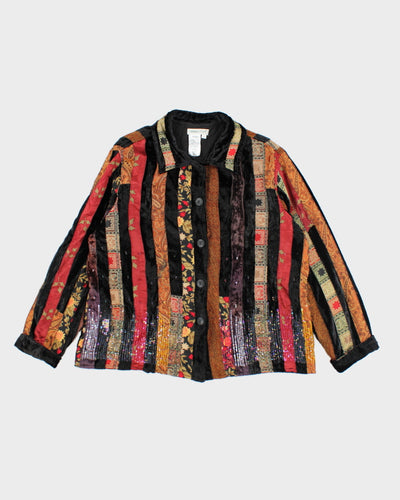 Vintage Coldwater Creek Patchwork Sequin Velvet Jacket - XL
