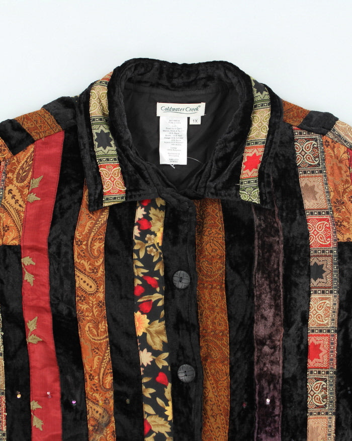 Vintage Coldwater Creek Patchwork Sequin Velvet Jacket - XL