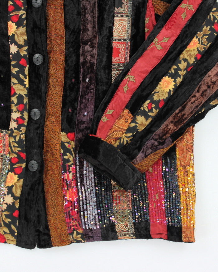 Vintage Coldwater Creek Patchwork Sequin Velvet Jacket - XL