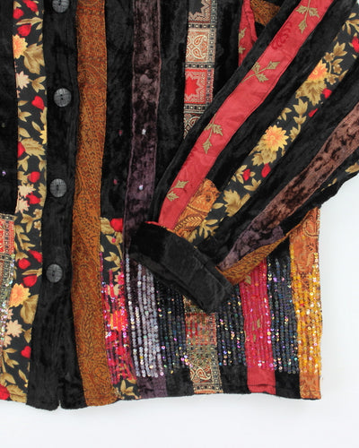 Vintage Coldwater Creek Patchwork Sequin Velvet Jacket - XL