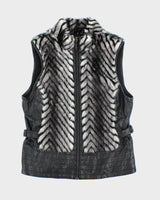 Y2k 00s Guess Faux Fur Gilet - M