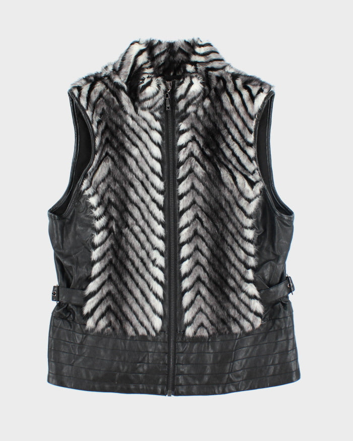 Y2k 00s Guess Faux Fur Gilet - M
