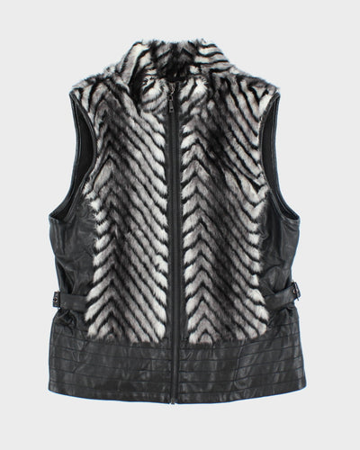 Y2k 00s Guess Faux Fur Gilet - M