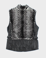 Y2k 00s Guess Faux Fur Gilet - M