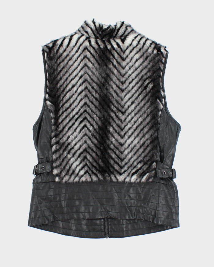 Y2k 00s Guess Faux Fur Gilet - M