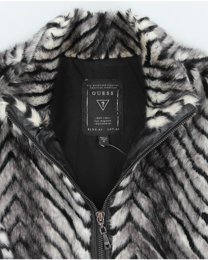 Y2k 00s Guess Faux Fur Gilet - M