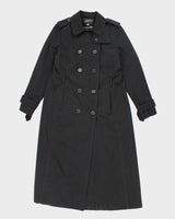London Fog Black Lined Trench Coat - M