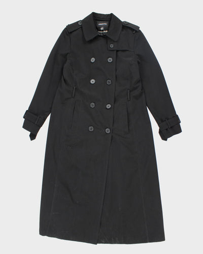 London Fog Black Lined Trench Coat - M