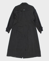 London Fog Black Lined Trench Coat - M